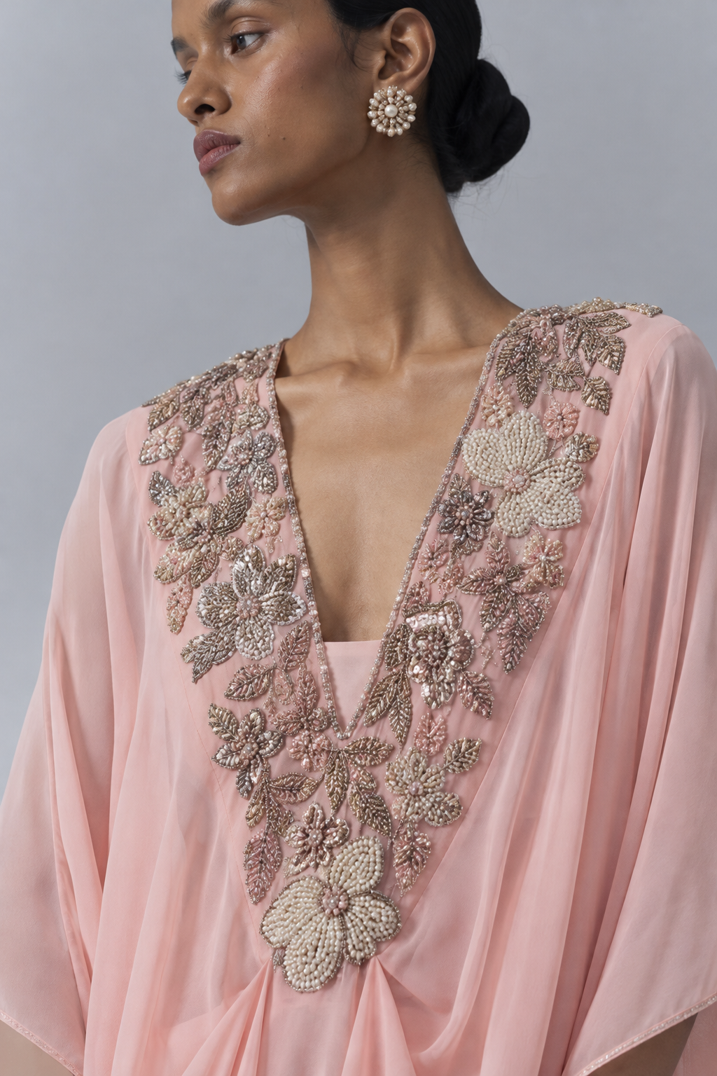 Pink Draped Kaftan|VARUN BAHL