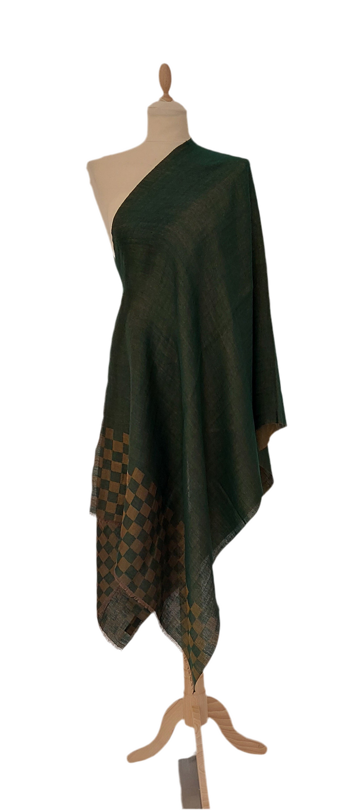 Emerald Green Reversible Cashmere Scarf | House of Inaayat