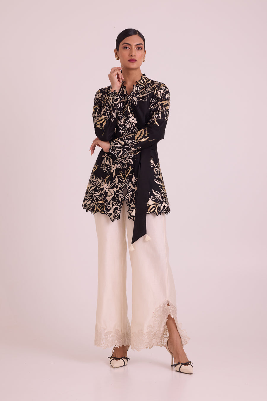 Farah - Tendril Wrap Blazer & Cutwork Pants |MADDER MUCH