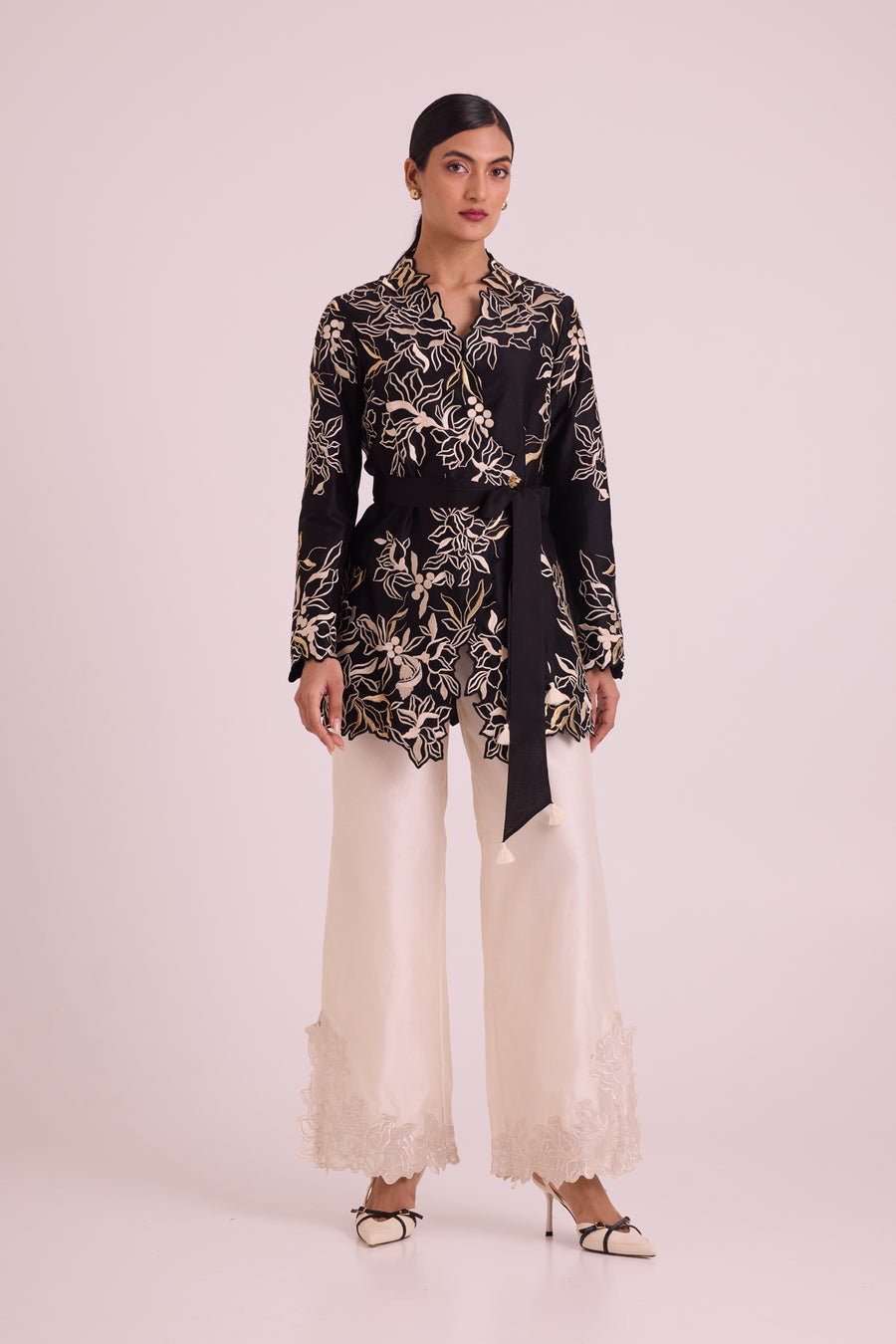 Farah - Tendril Wrap Blazer & Cutwork Pants |MADDER MUCH