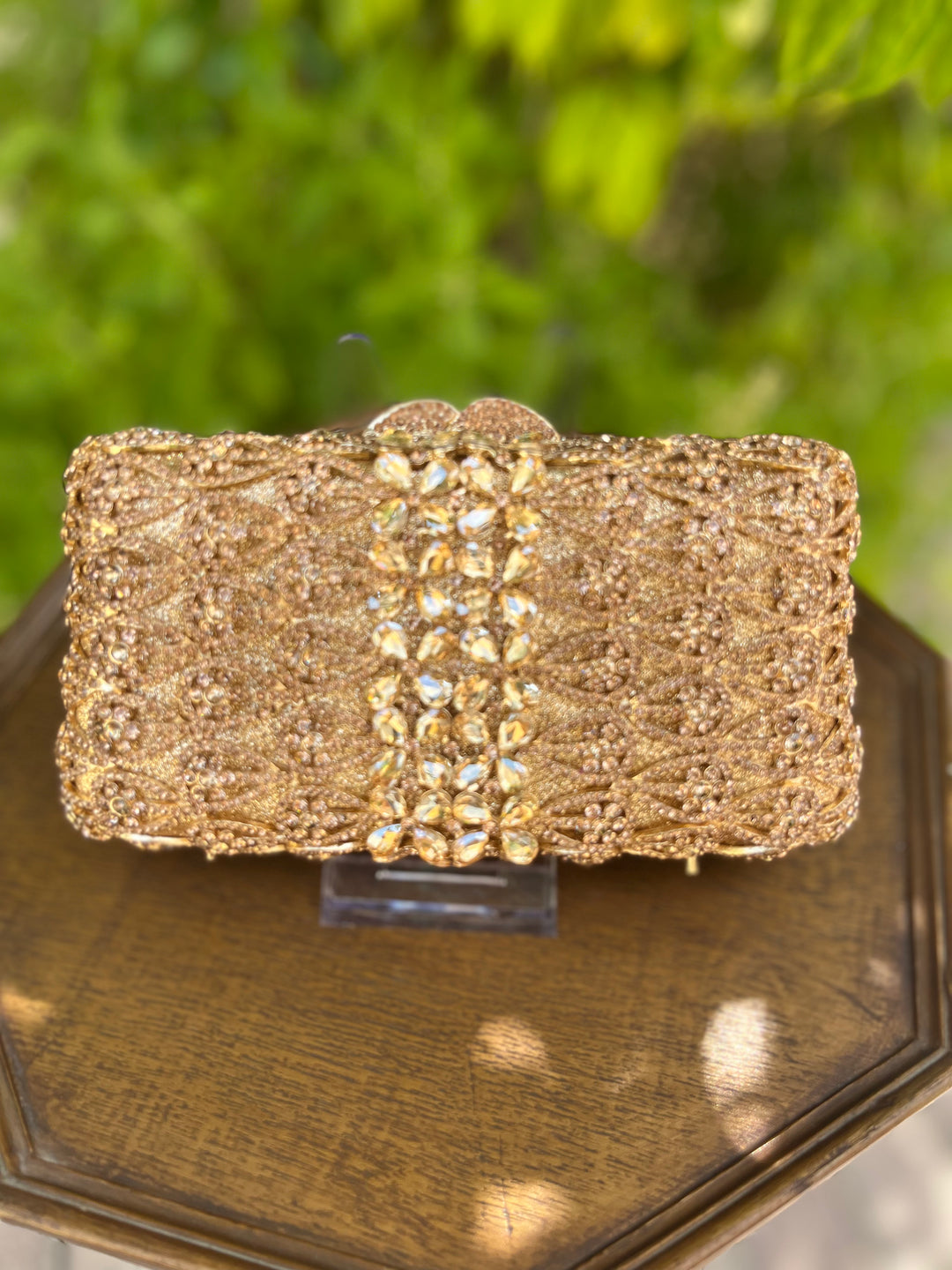 Iconic Gold Rhinestone Sparkling Clutch Purse | House of Inaayat