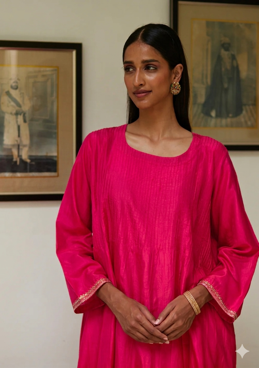 Pink Festive Silk Kurta Set | Andaaz by Jyoti Dhawan
