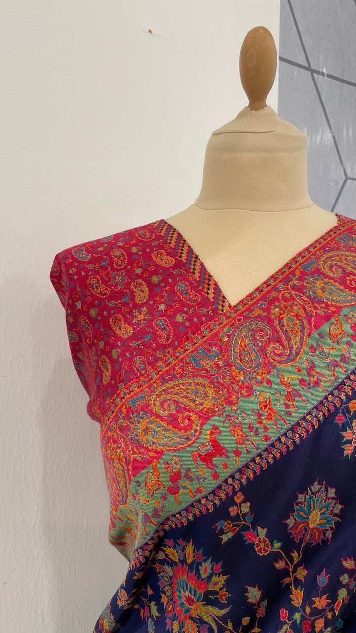 Nayan Silk Saree Navy Blue Baraat Royal Wedding Procession Saree