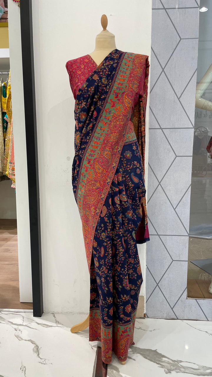 Nayan Silk Saree Navy Blue Baraat Royal Wedding Procession Saree