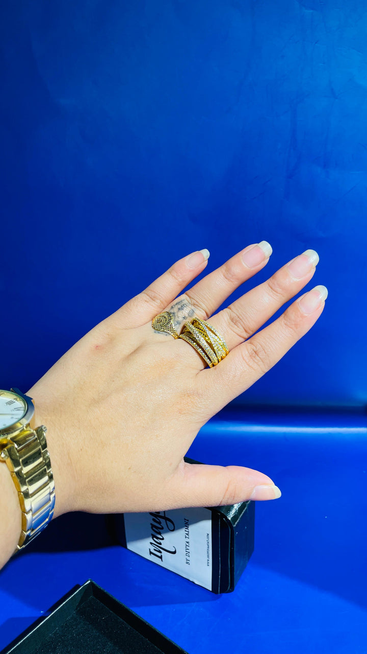 Anu Gold white Ring |Inaayat by Divya Taimni