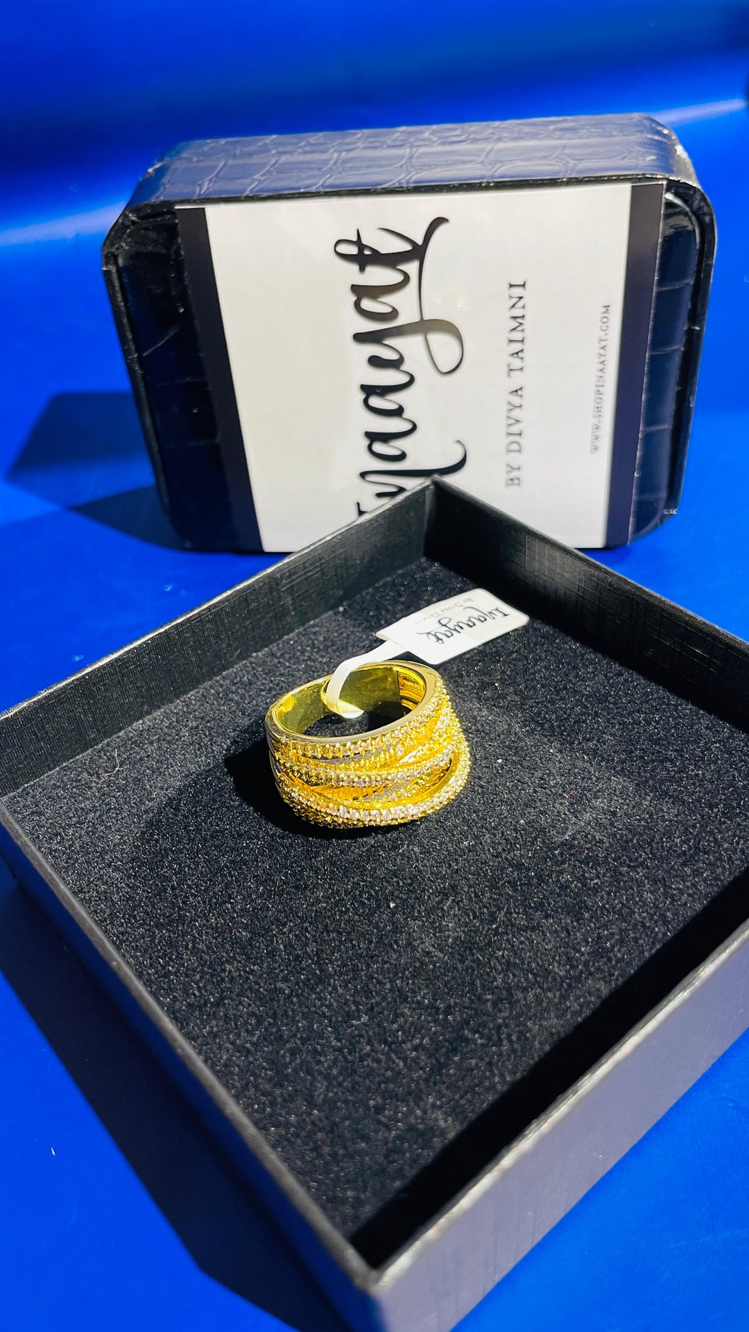 Anu Gold white Ring |Inaayat by Divya Taimni