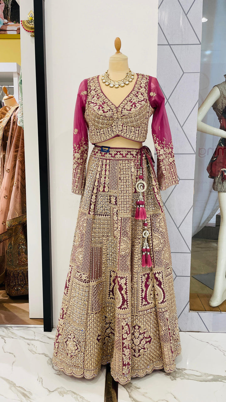 Shagun Purple and Silver Mirror-work Lehenga Set | Inaayat by Divya Taimni