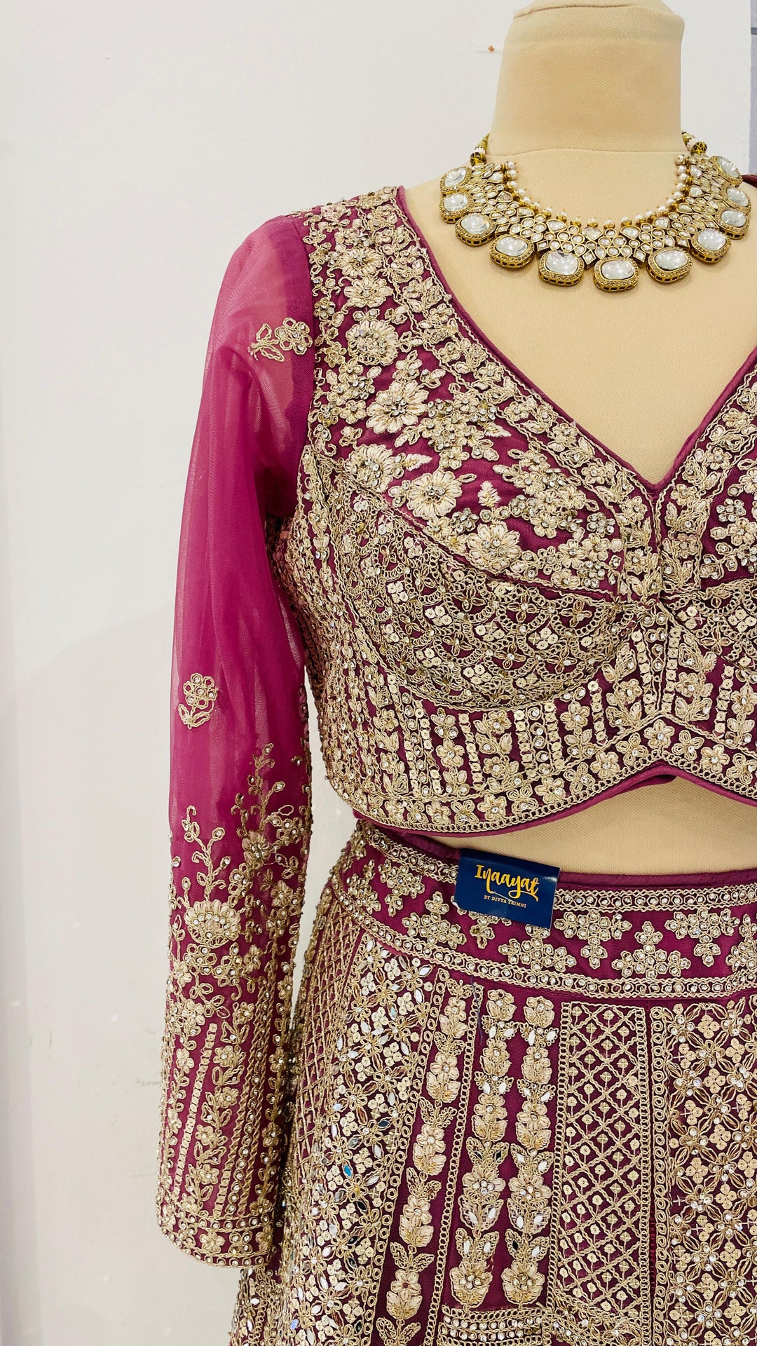 Shagun Purple and Silver Mirror-work Lehenga Set | Inaayat by Divya Taimni