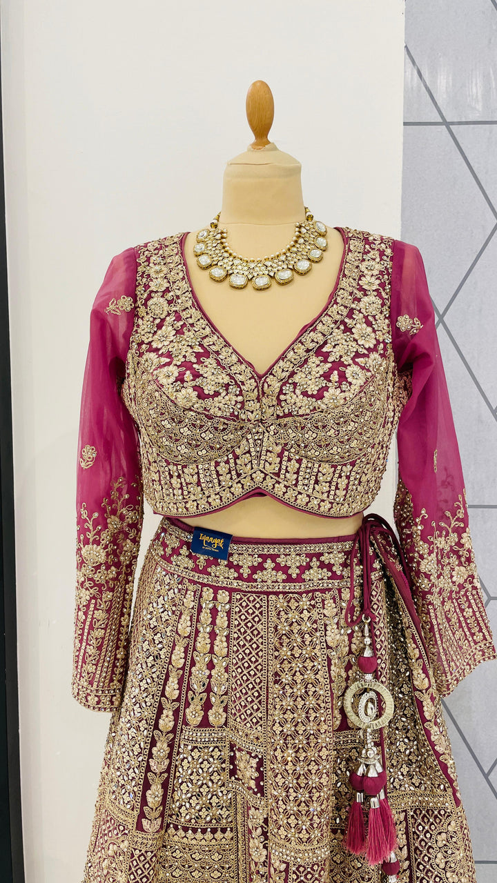 Shagun Purple and Silver Mirror-work Lehenga Set | Inaayat by Divya Taimni