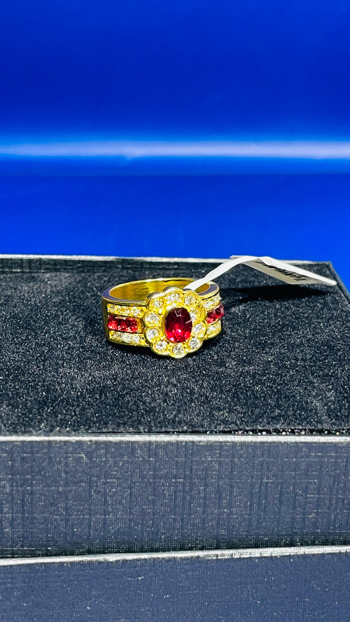 Sculptural Gold Floral Statement Ring |Inaayat By Divya Tainmi