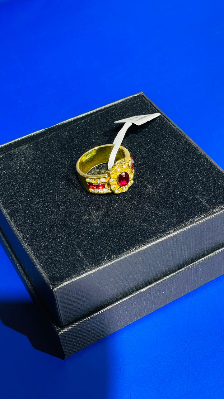 Sculptural Gold Floral Statement Ring |Inaayat By Divya Tainmi