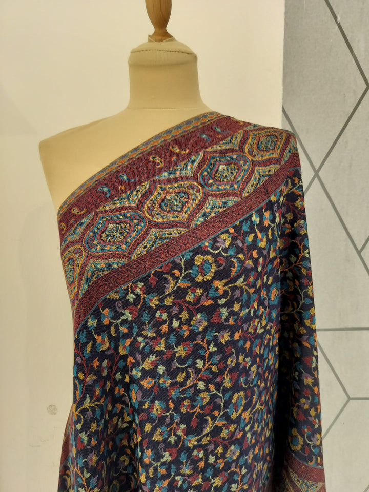 Janvi Midnight Mixed Cashmere Stole | House of Inaayat