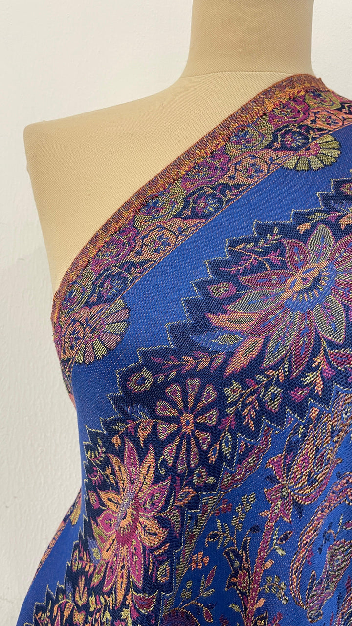 Janvi Cobalt & Purple Mixed Cashmere Scarf | House of Inaayat
