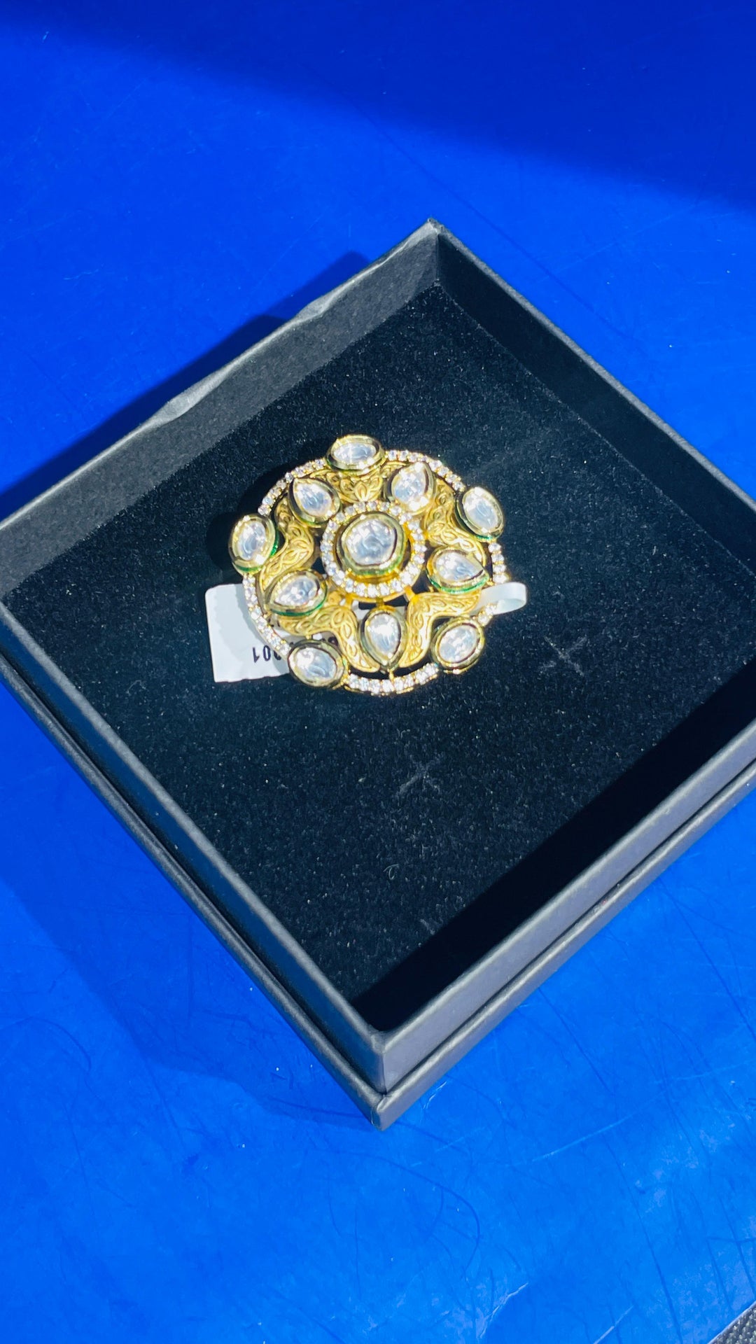 White & Gold Kundan Ring |Inaayat by Divya Taimni