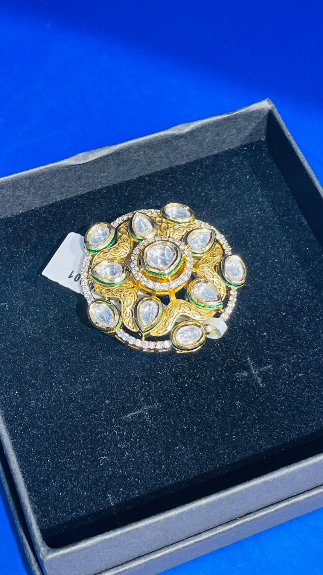 White & Gold Kundan Ring |Inaayat by Divya Taimni