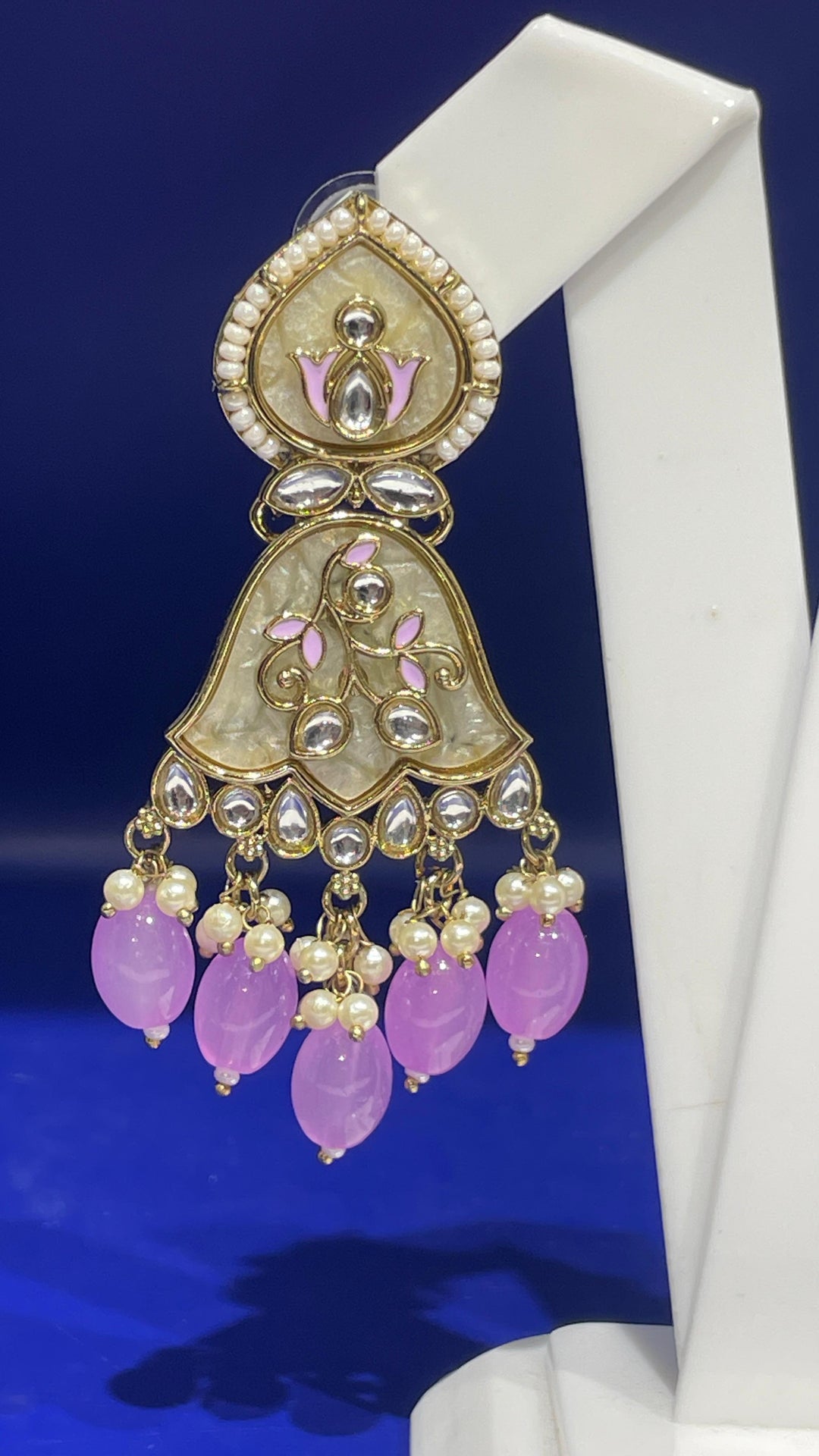 Lavender Minamilist with Drops Earring |Inaayat by Divya Taimni