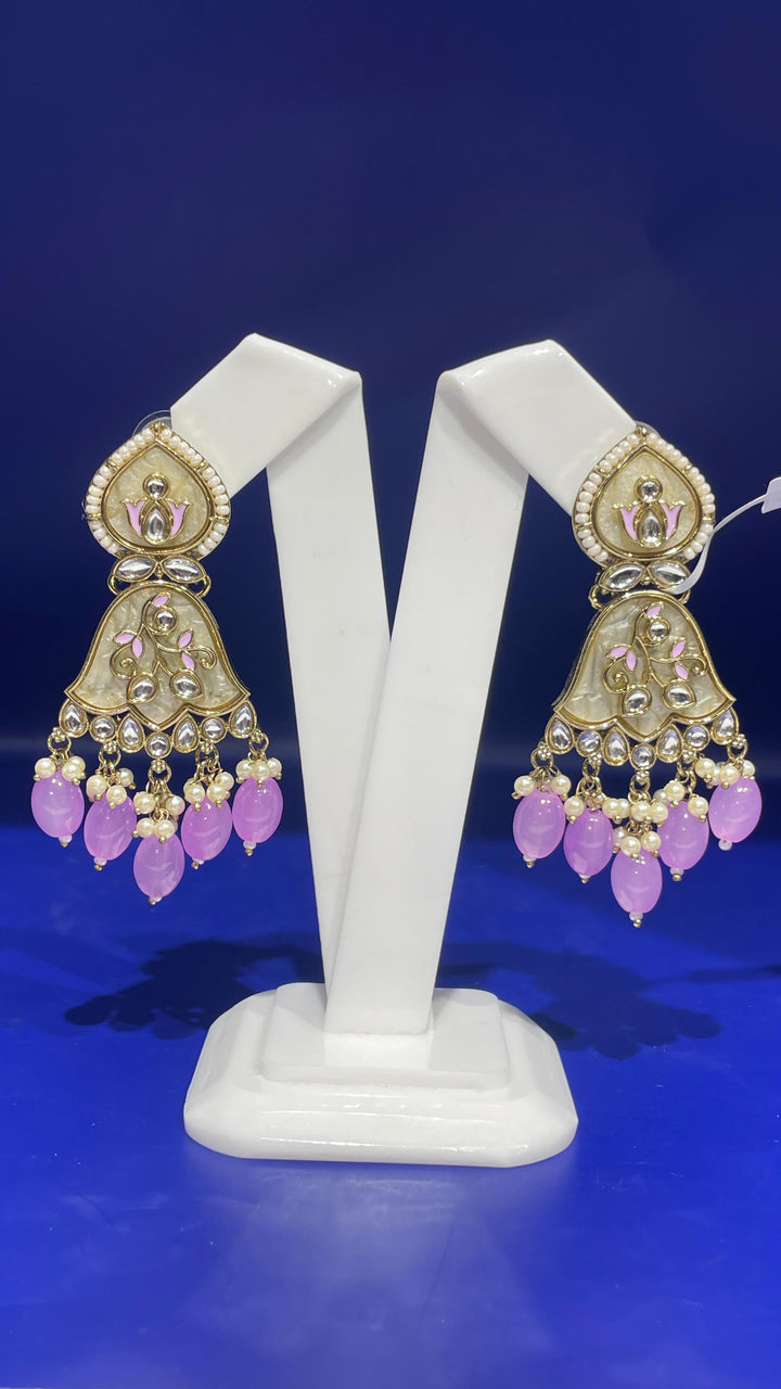 Lavender Minamilist with Drops Earring |Inaayat by Divya Taimni