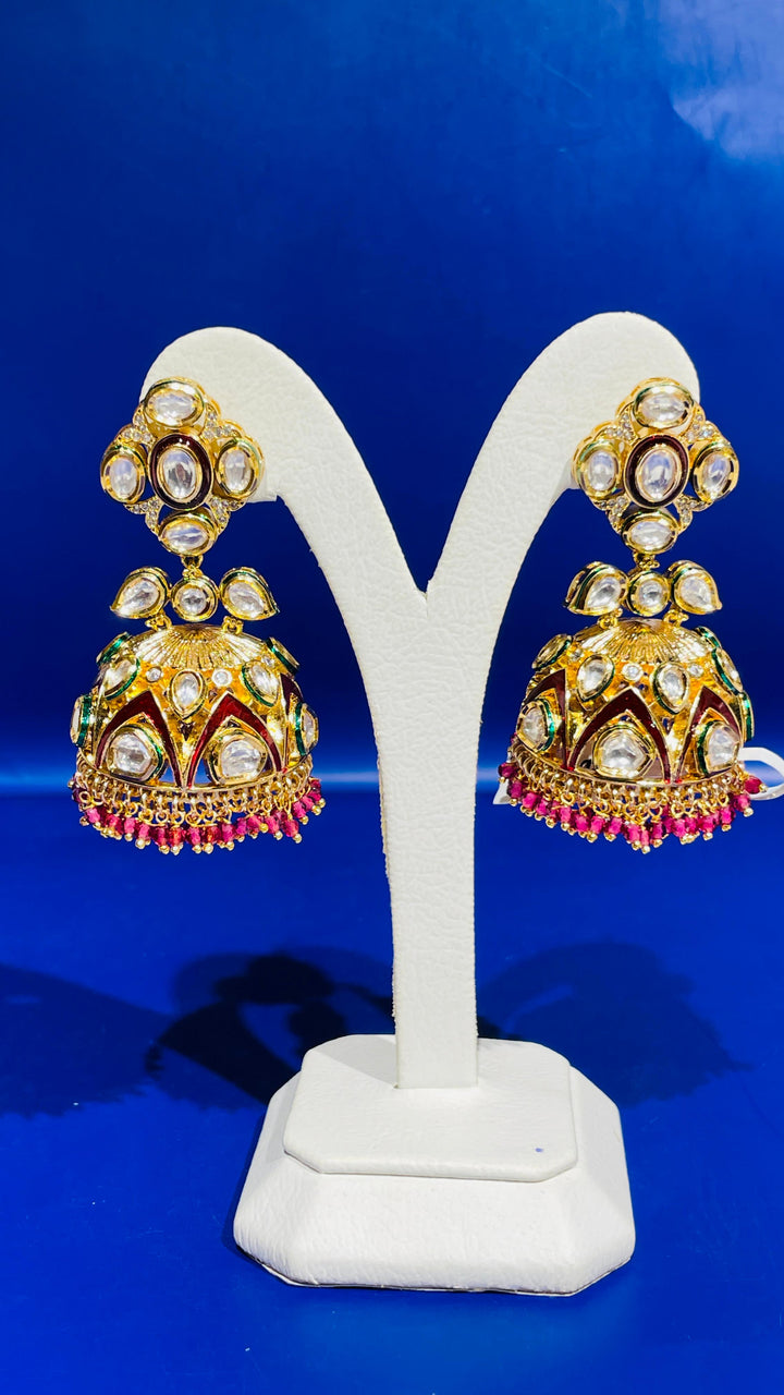 Jhumka with Red Beads Earring |Inaayat by Divya Taimni