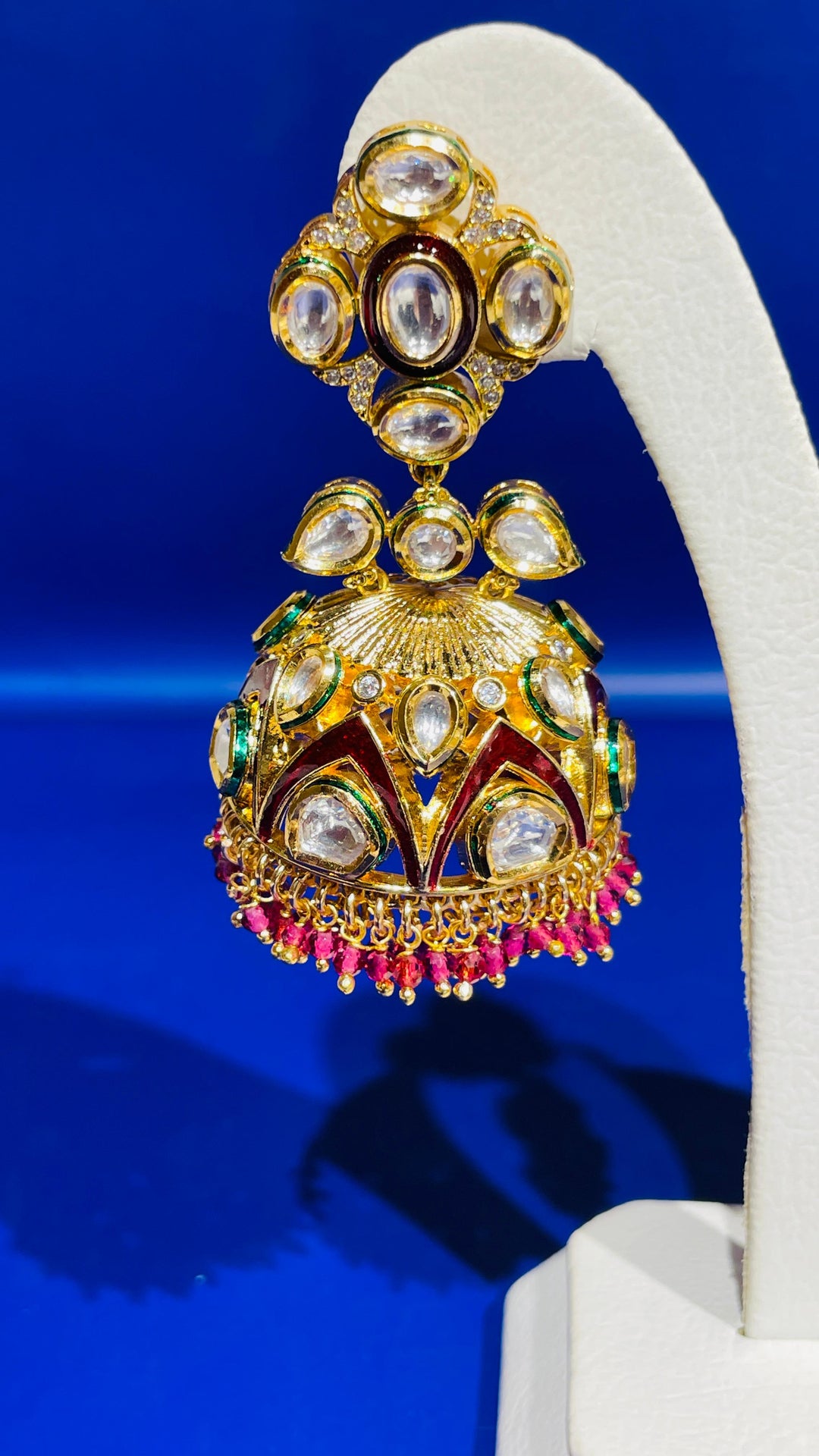 Jhumka with Red Beads Earring |Inaayat by Divya Taimni
