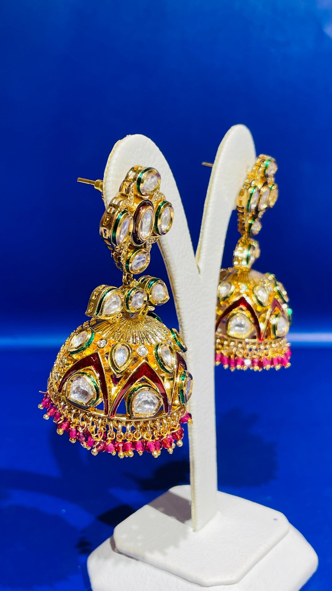 Jhumka with Red Beads Earring |Inaayat by Divya Taimni
