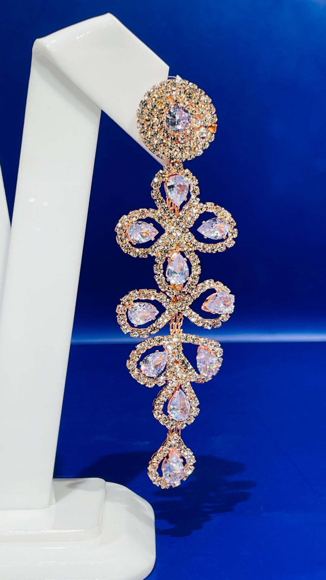 Rose Gold with Crystal Earring|Inaayat by Divya Taimni