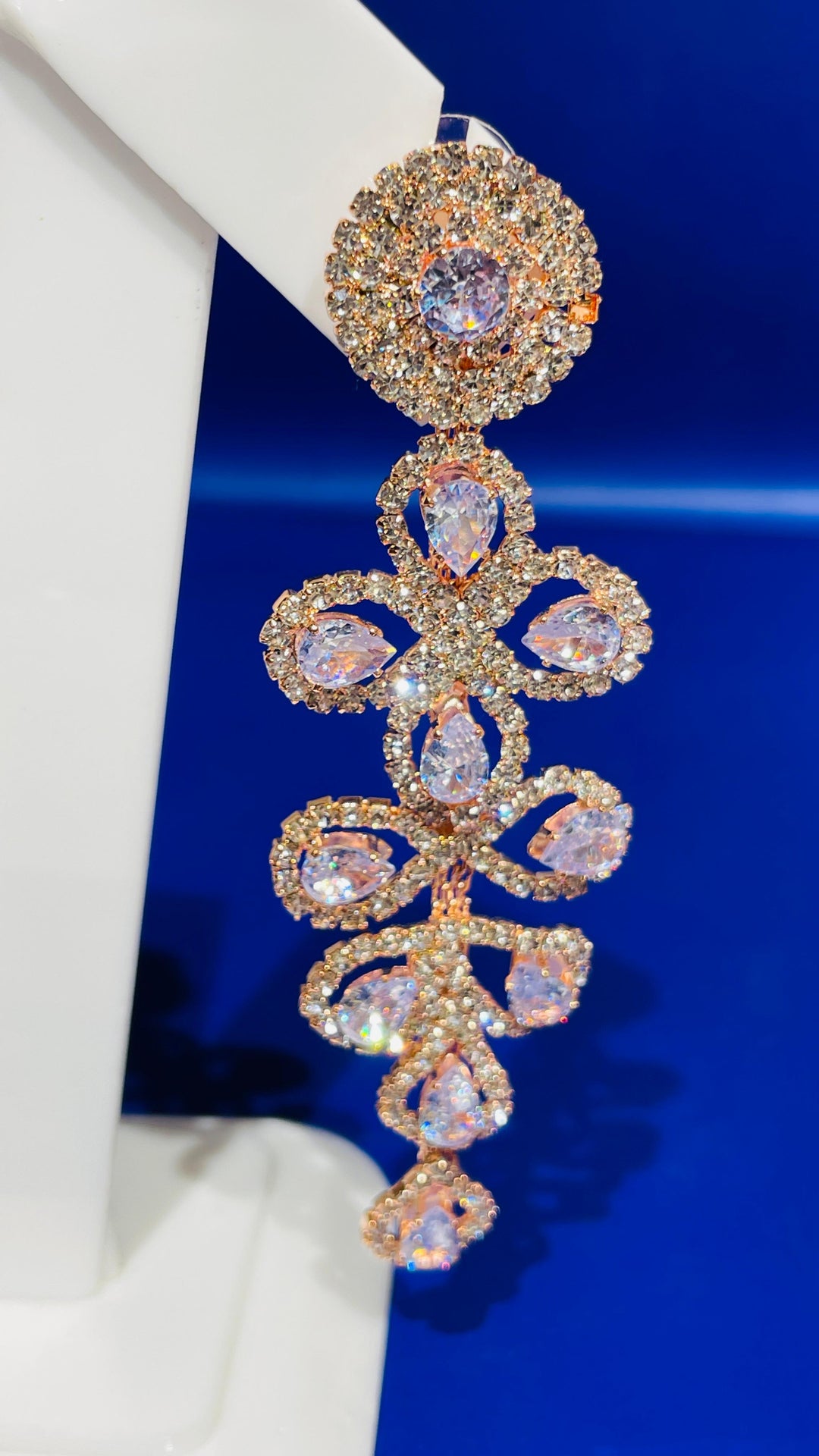 Rose Gold with Crystal Earring|Inaayat by Divya Taimni