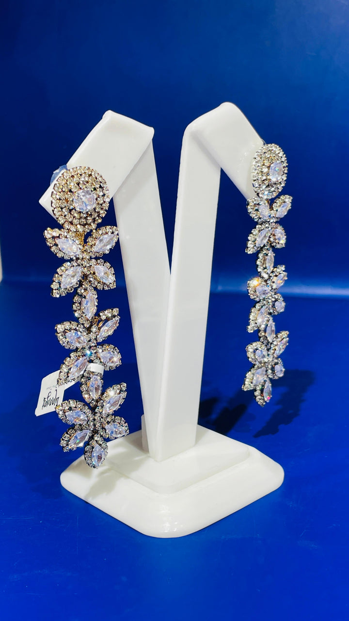 Rose Gold with Crystal Earring|Inaayat by Divya Taimni