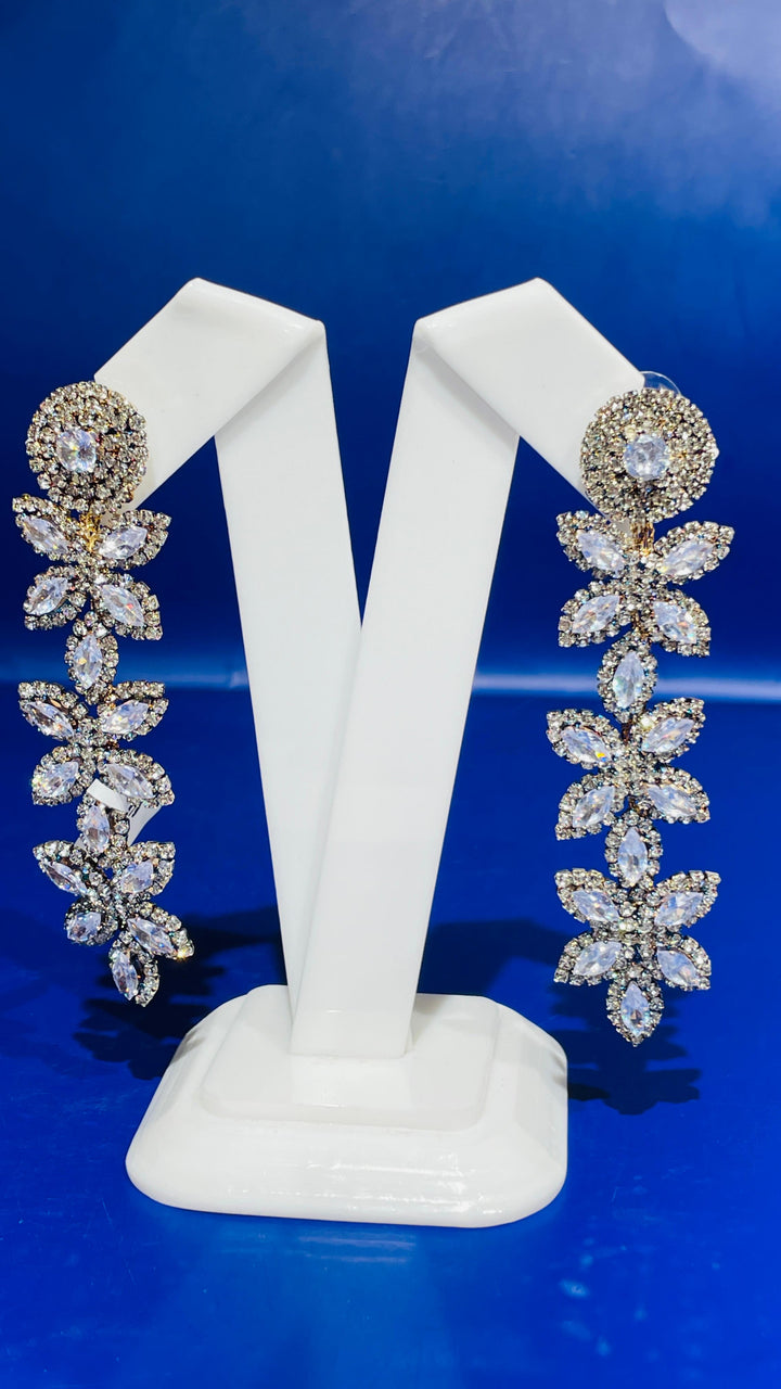Rose Gold with Crystal Earring|Inaayat by Divya Taimni