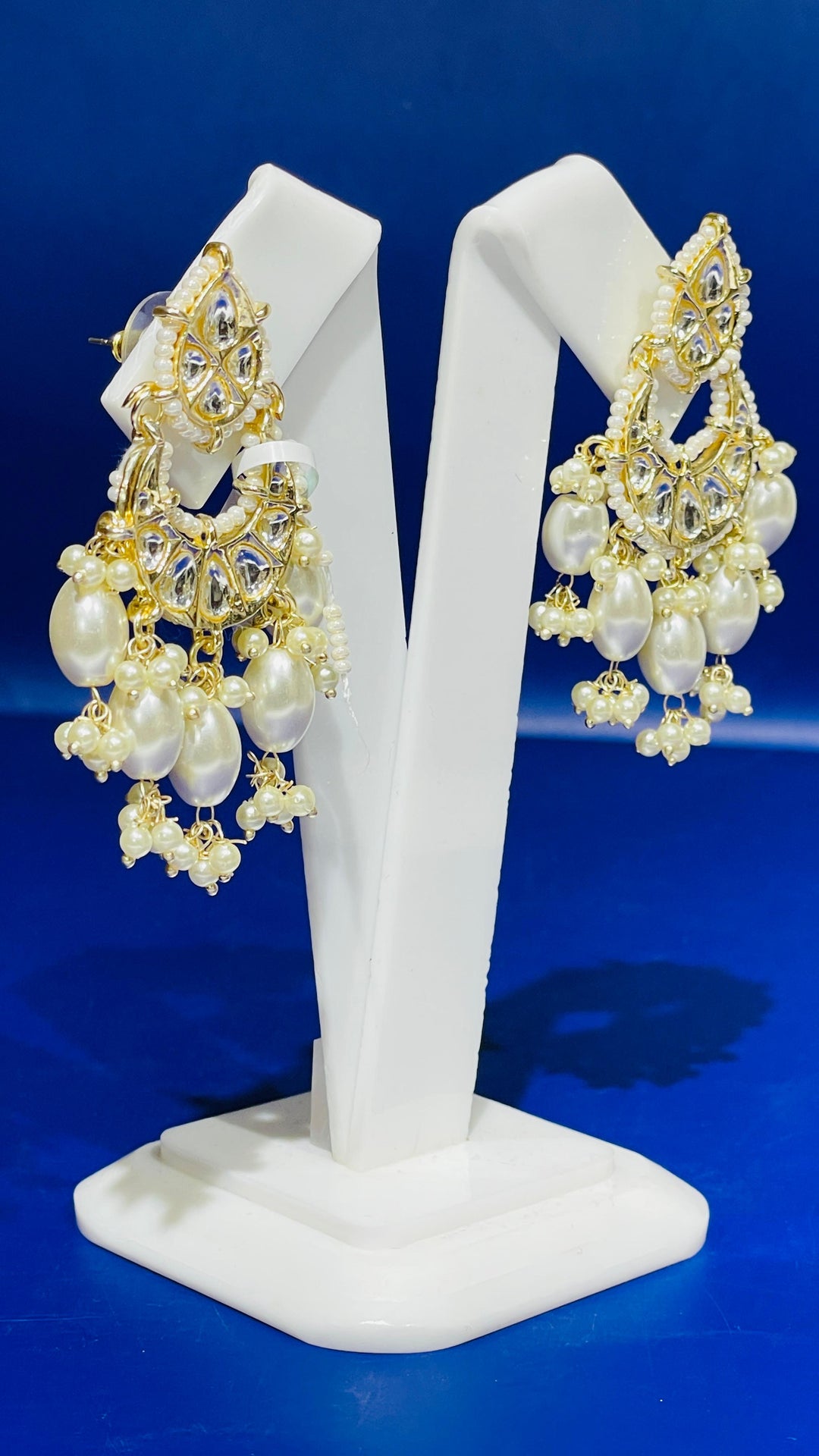 Shayma Chandbali Maroon Pearl Drops Earrings|Inaayat by Divya Taimni