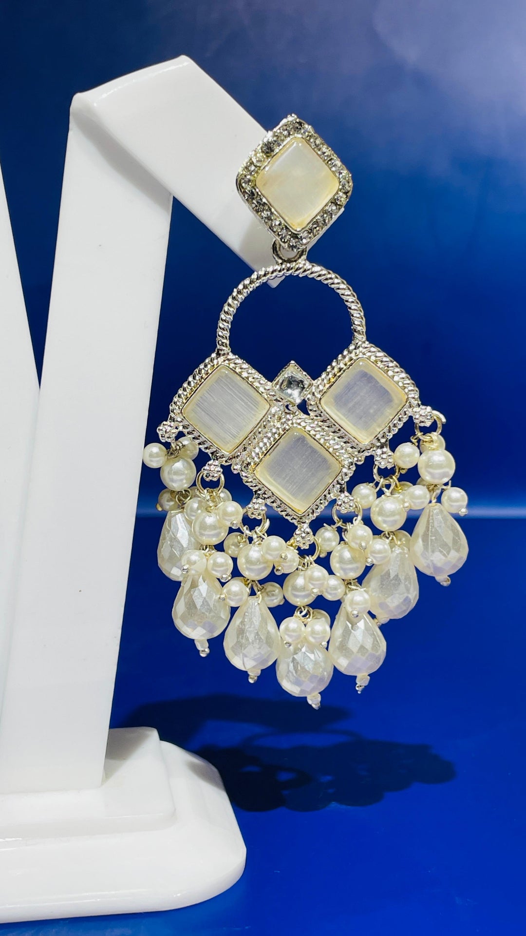 Shayma Gold with Red Pearl Drops Earrings|Inaayat by Divya Taimni