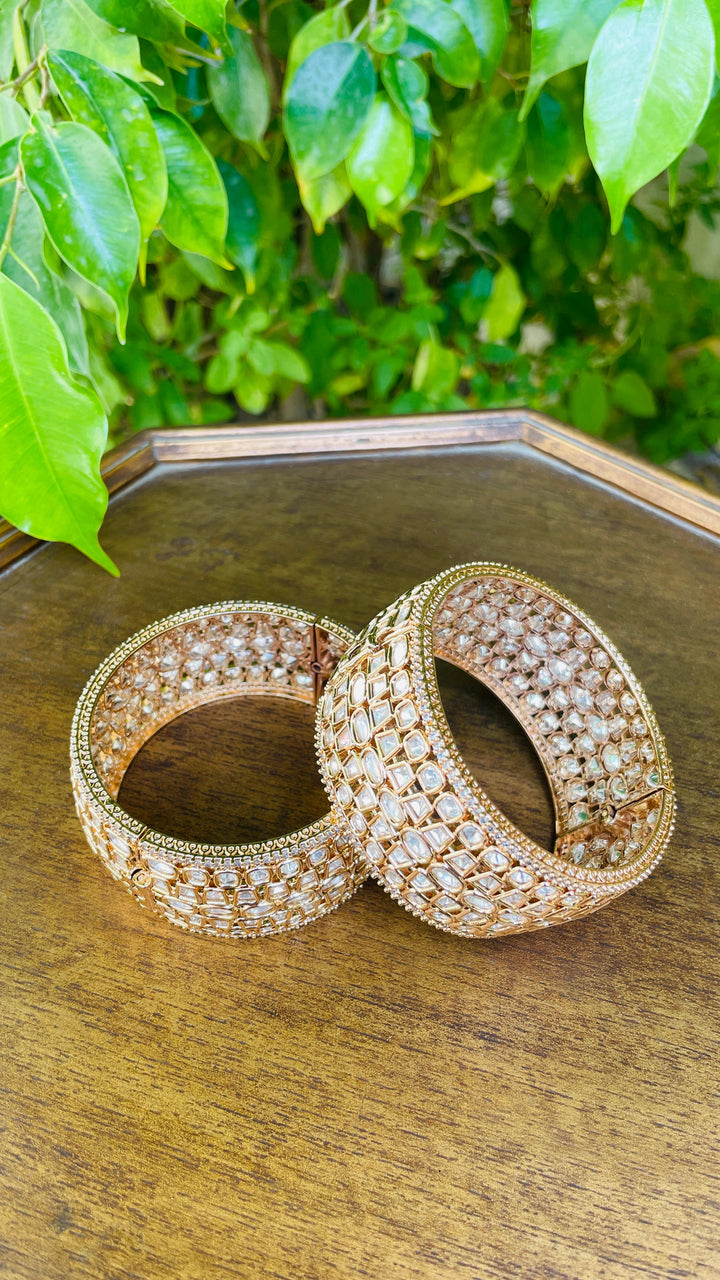 The Lorina " Wedding Golden Bangle Set (Set of 2)| House of Inaayat