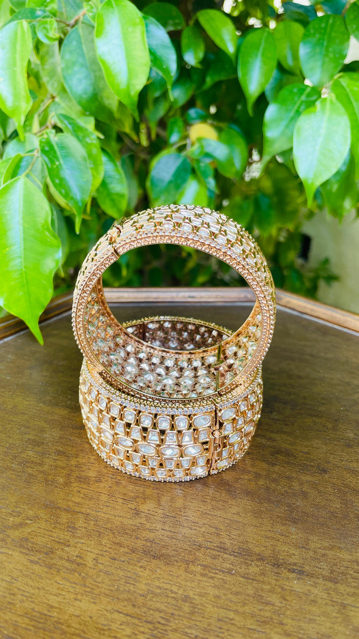The Lorina " Wedding Golden Bangle Set (Set of 2)| House of Inaayat