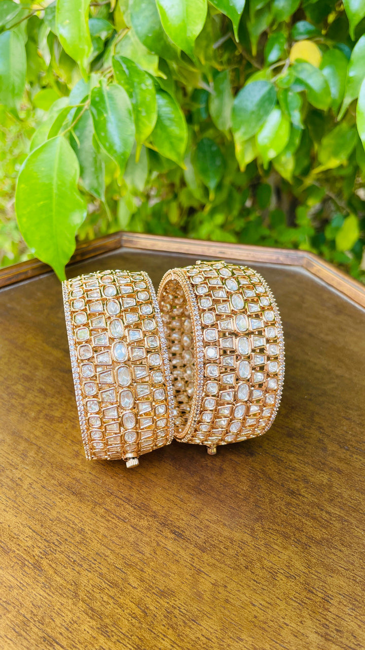 The Lorina " Wedding Golden Bangle Set (Set of 2)| House of Inaayat