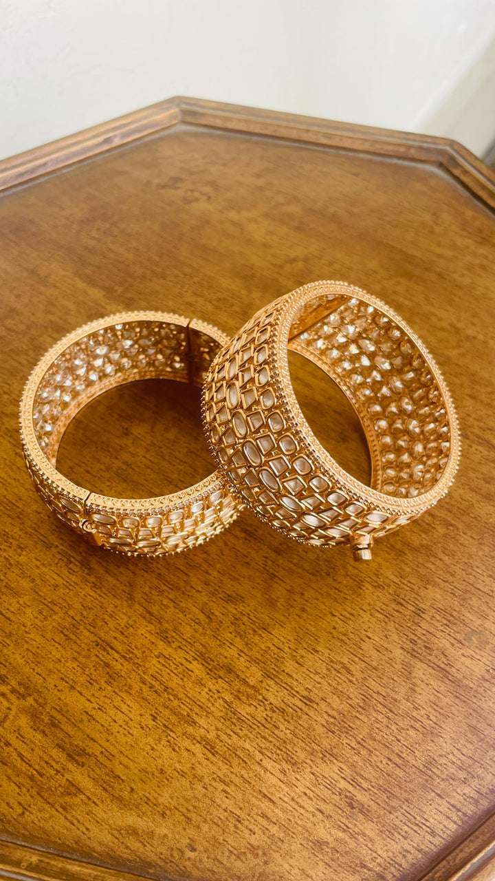 The Lorina " Wedding Golden Bangle Set (Set of 2)| House of Inaayat