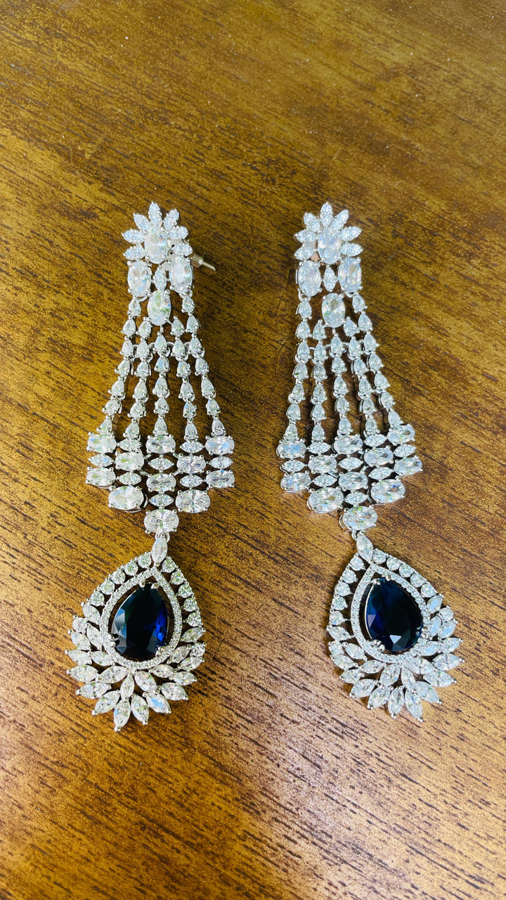 Silver with Blue Zircon Earring||Inaayat by Divya Taimni
