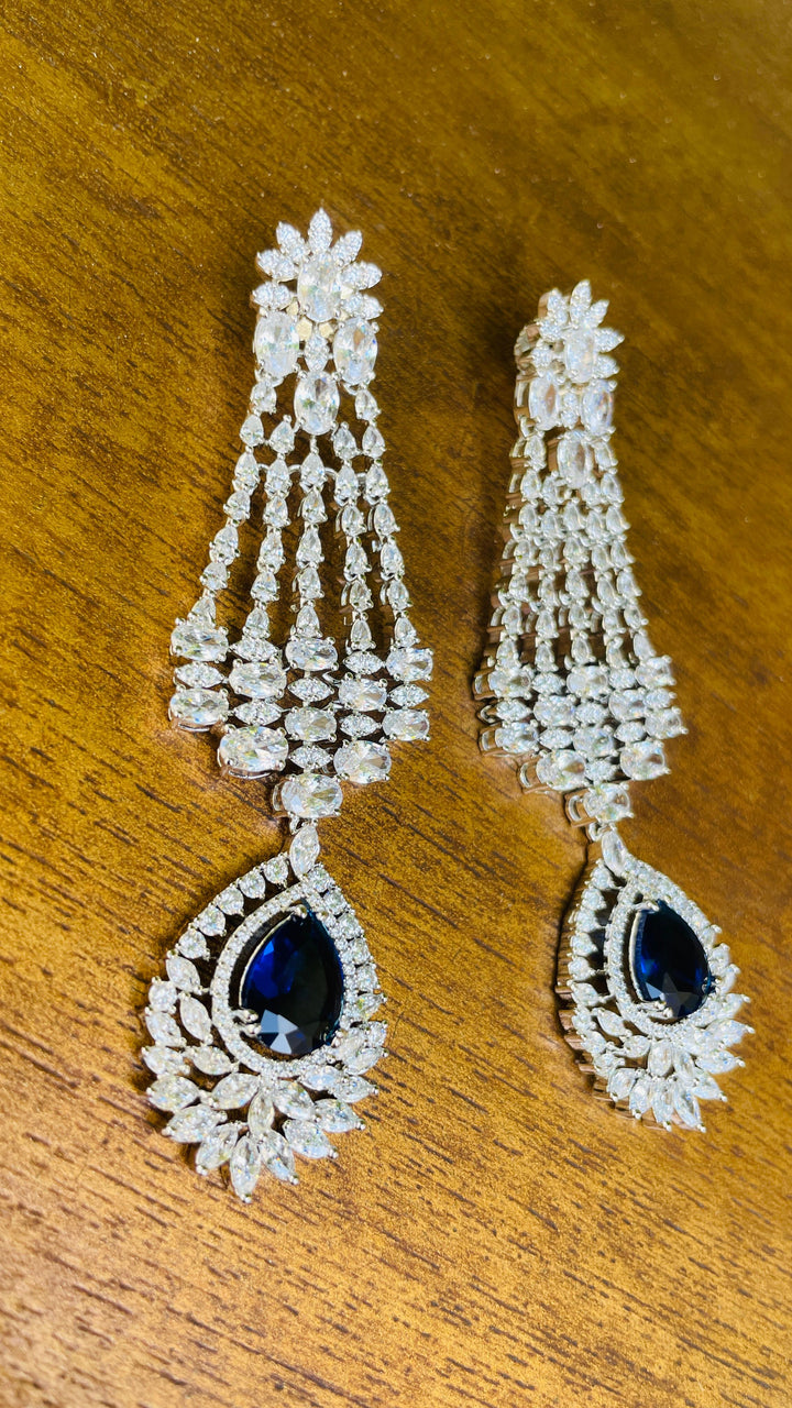 Silver with Blue Zircon Earring||Inaayat by Divya Taimni