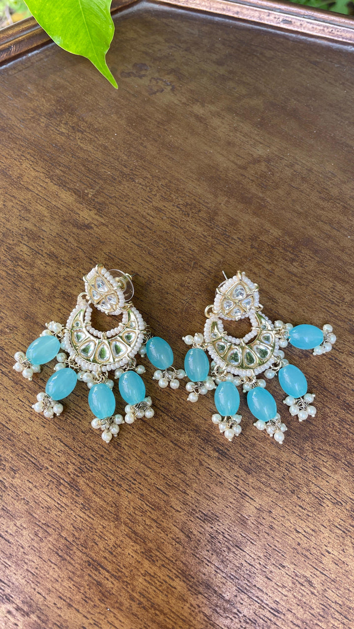 Shayma Chandbali Maroon Pearl Drops Earrings|Inaayat by Divya Taimni