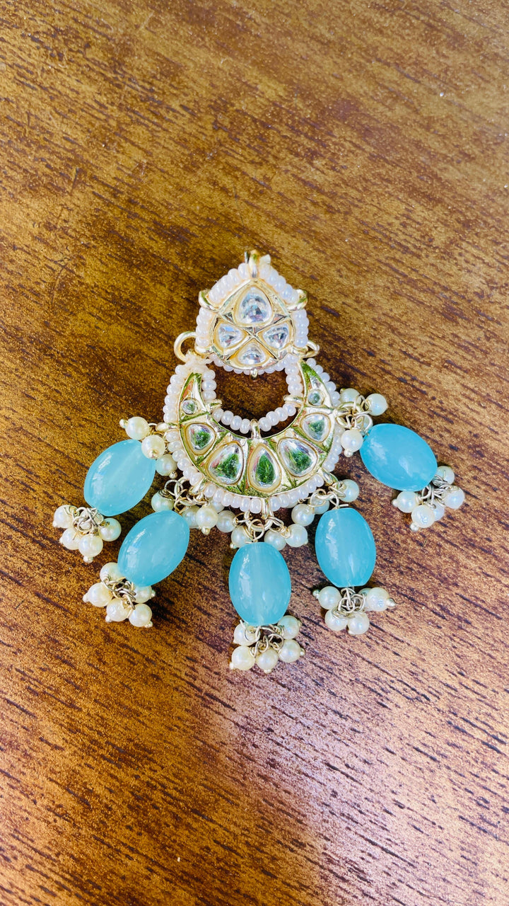 Shayma Chandbali Maroon Pearl Drops Earrings|Inaayat by Divya Taimni