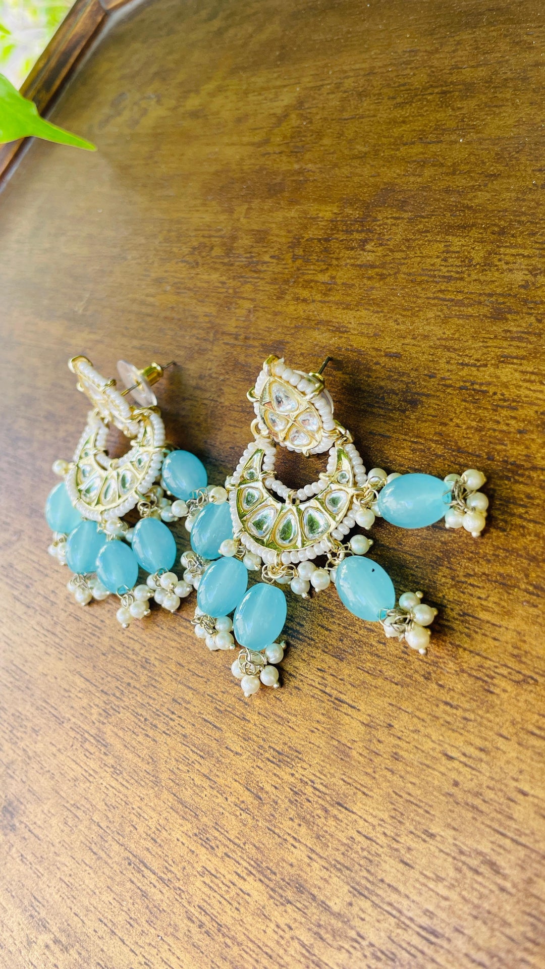Shayma Chandbali Maroon Pearl Drops Earrings|Inaayat by Divya Taimni