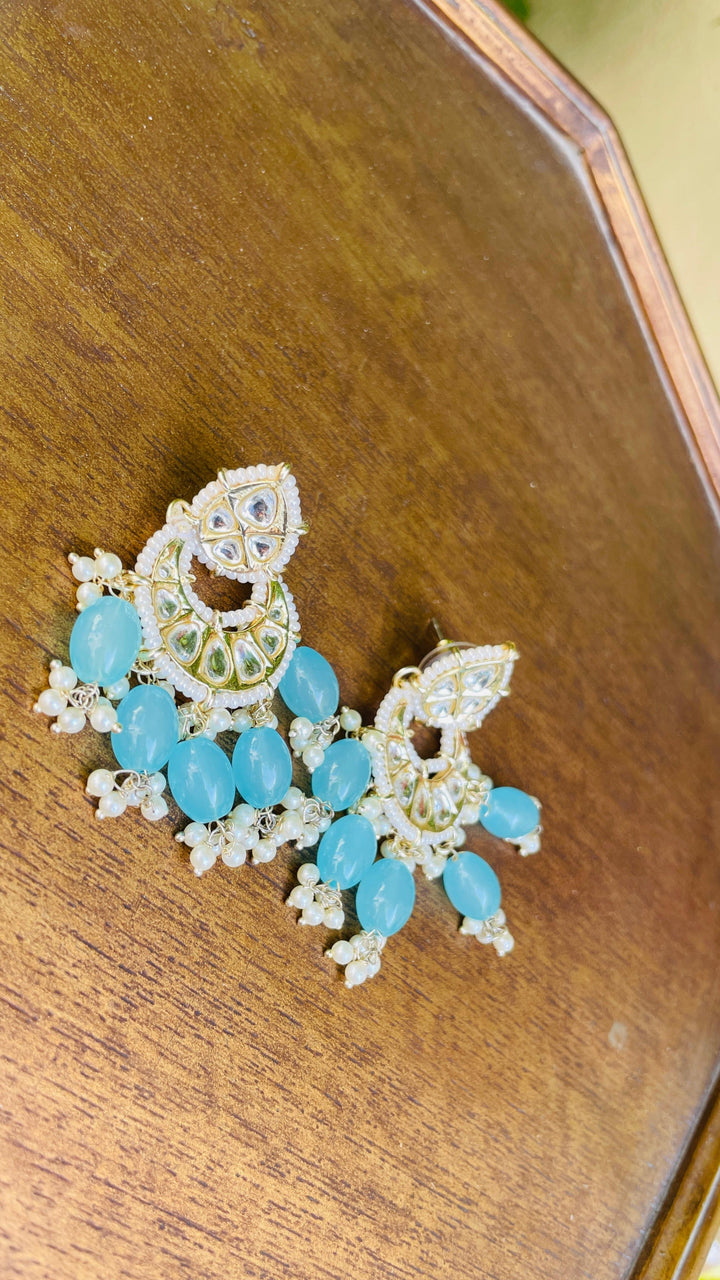 Shayma Chandbali Maroon Pearl Drops Earrings|Inaayat by Divya Taimni