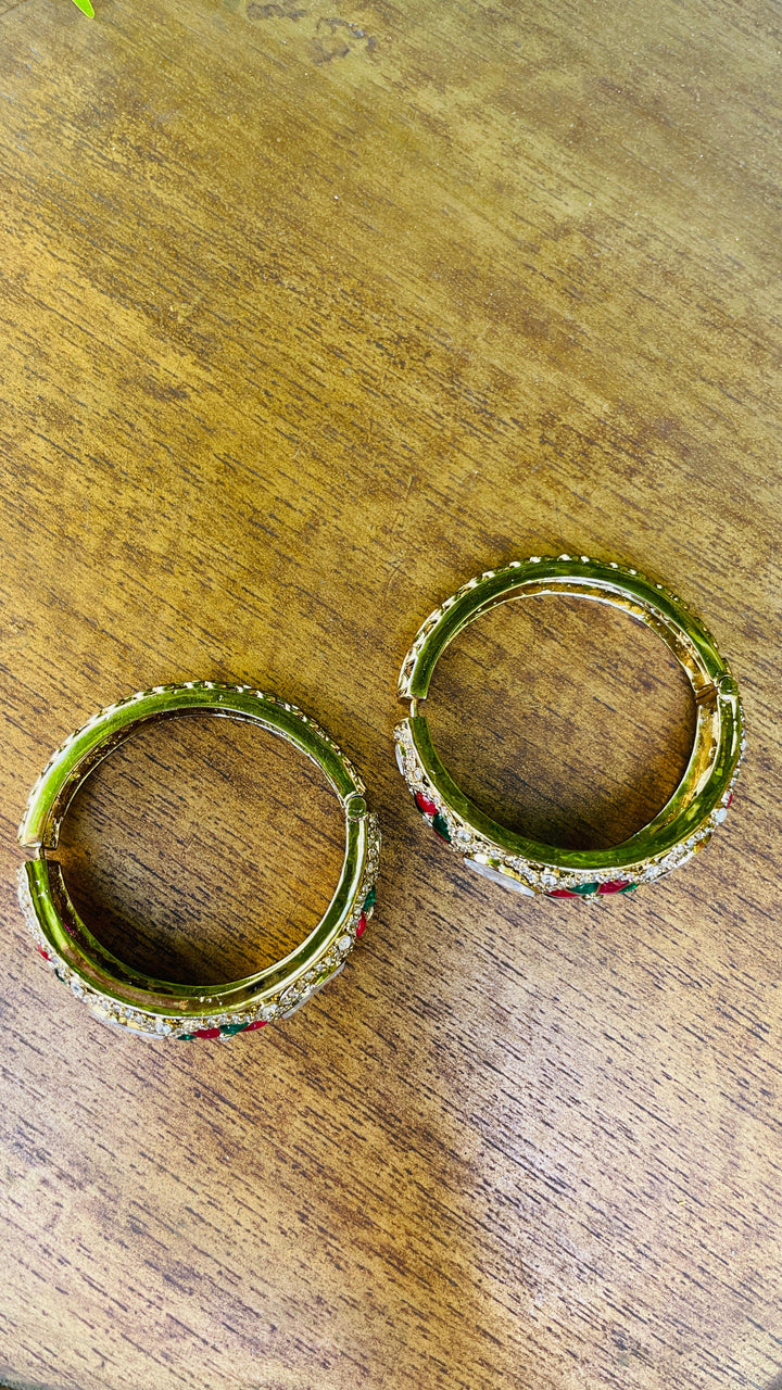 Gold Hoops Meenakari Earrings |Inaayat by Divya Taimni