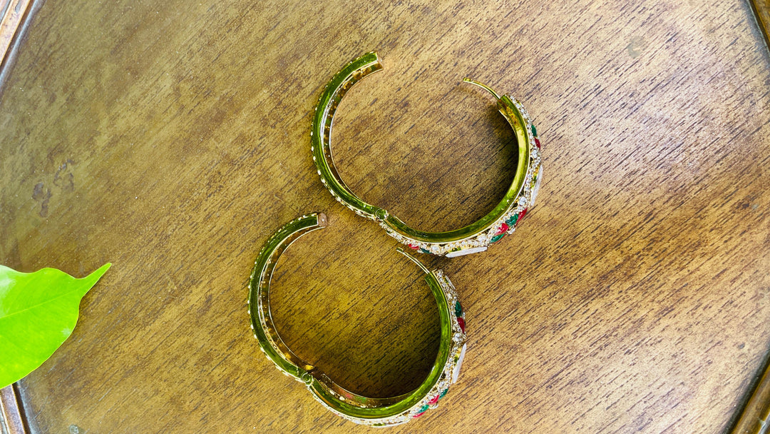 Gold Hoops Meenakari Earrings |Inaayat by Divya Taimni