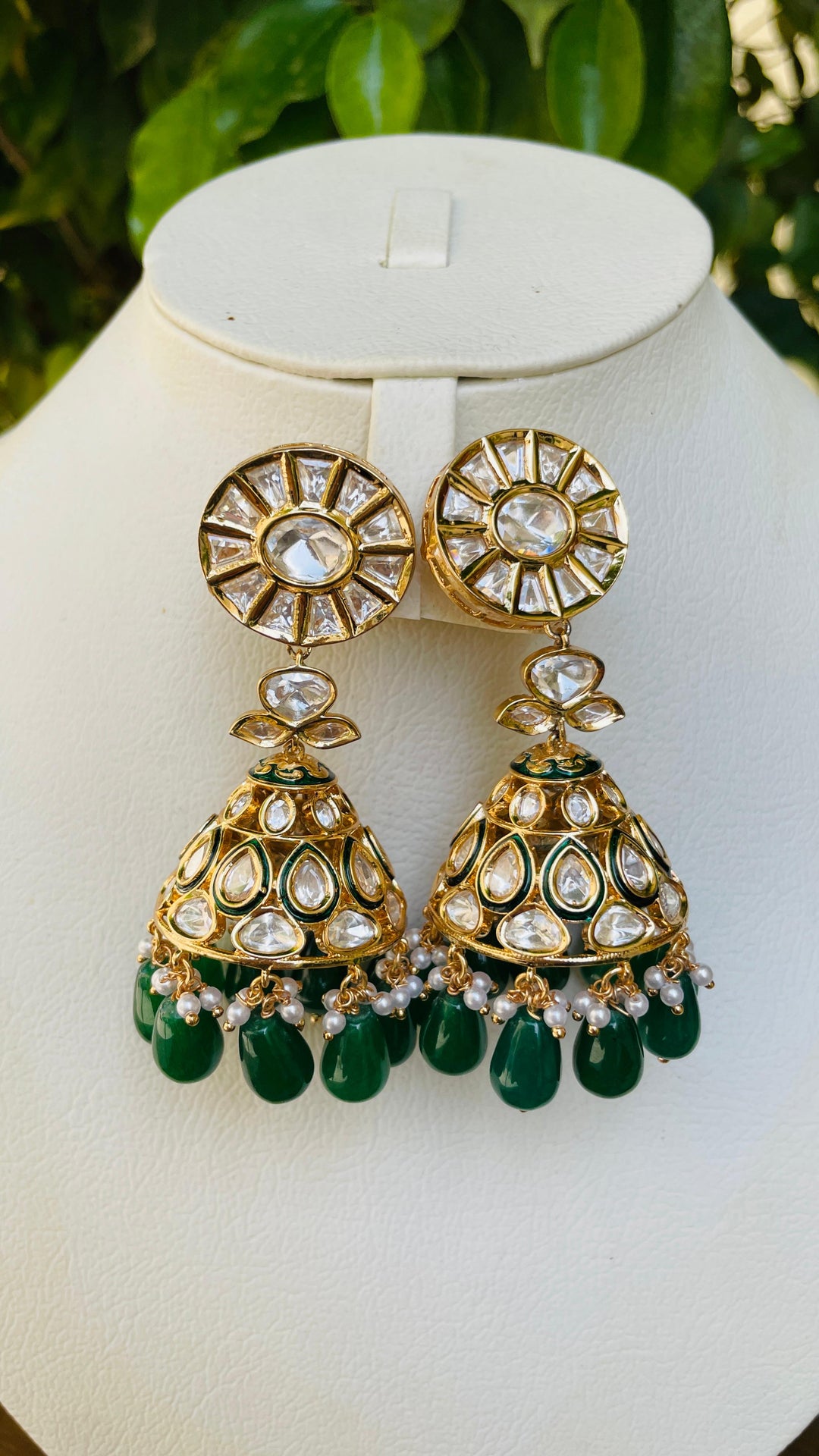 Jhumka with Red Drop Earring