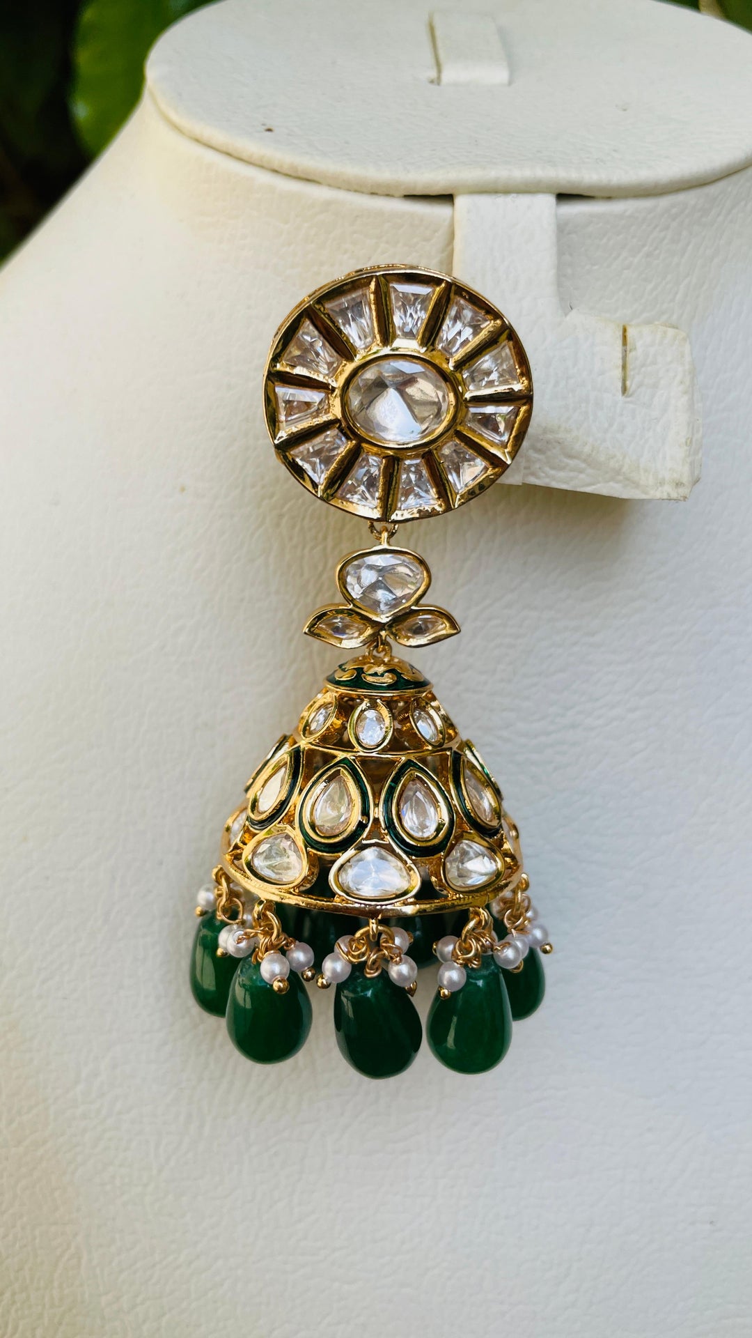 Jhumka with Red Drop Earring