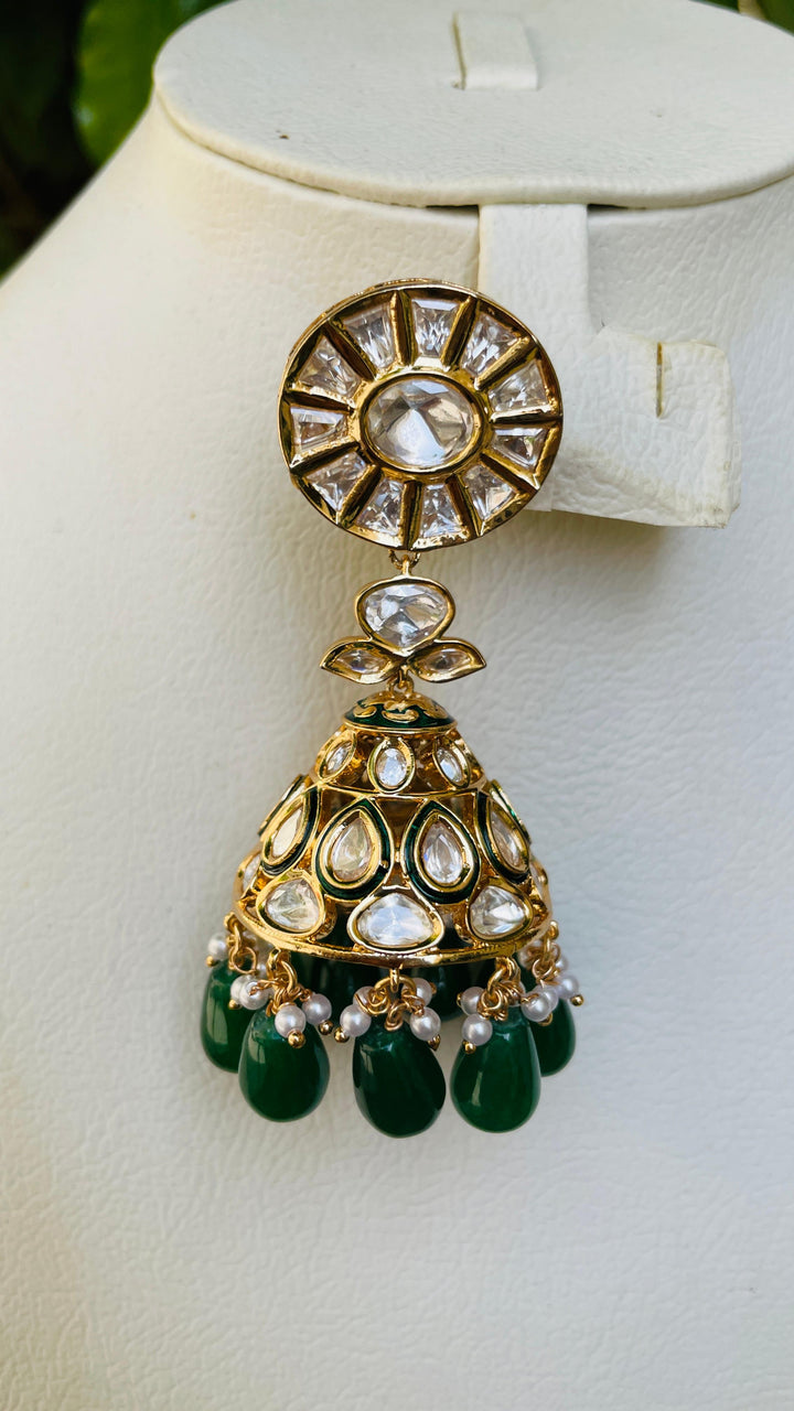 Jhumka with Red Drop Earring