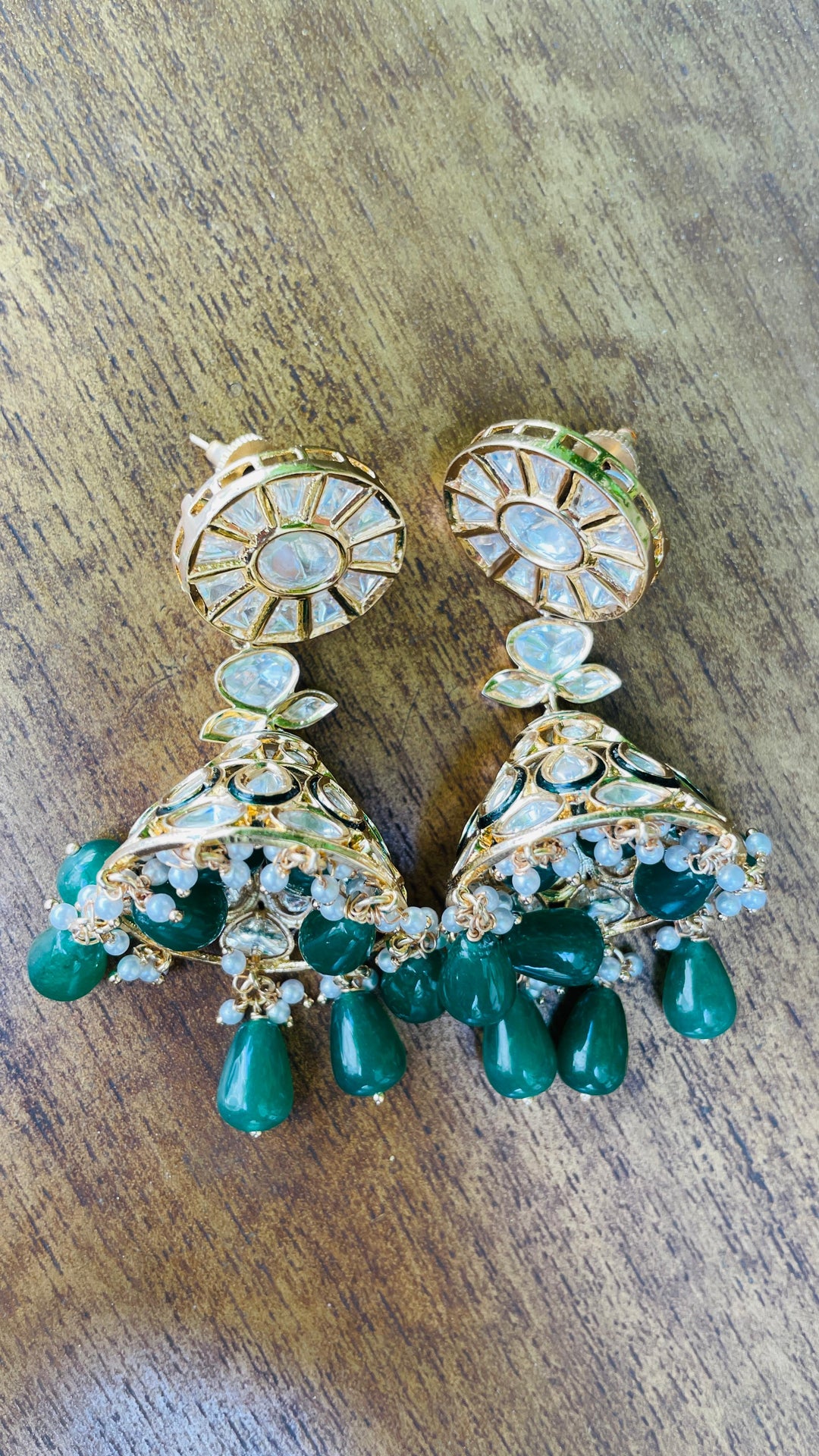 Jhumka with Red Drop Earring