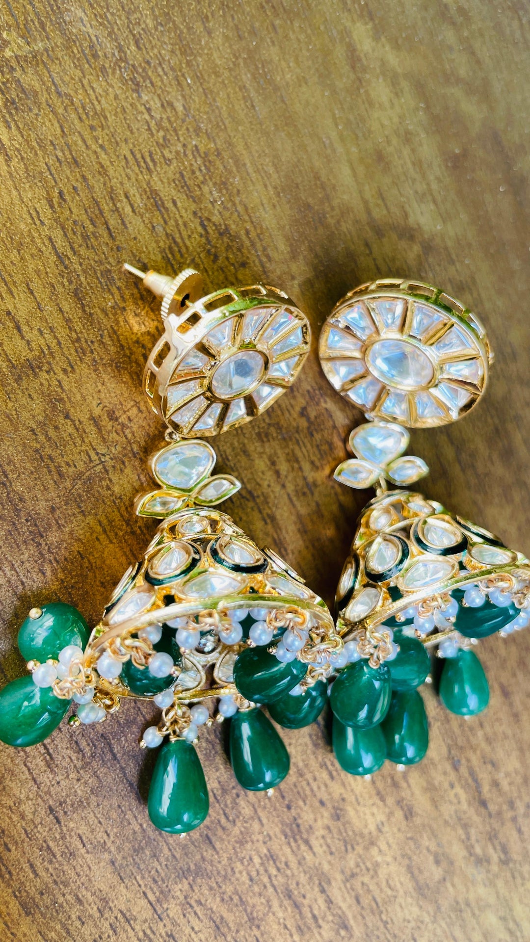Jhumka with Red Drop Earring