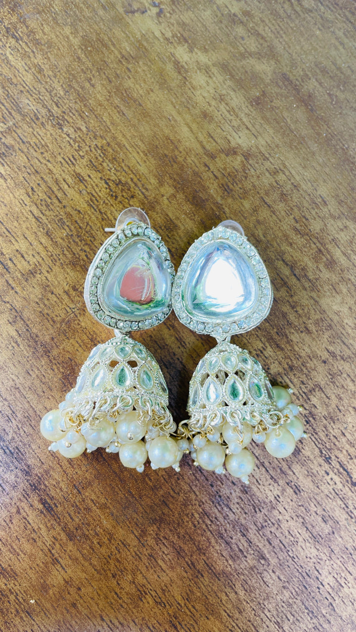 Shayma Jhumka with Pearl Drops Earrings |Inaayat by Divya Taimni