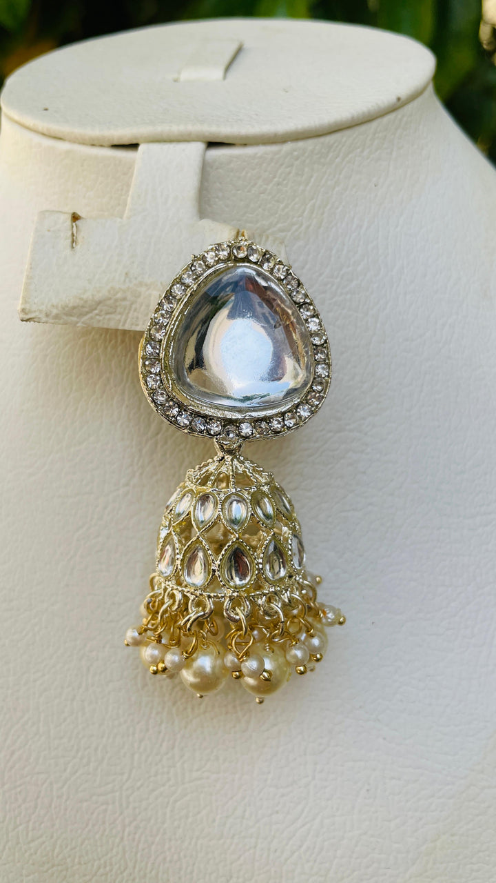 Shayma Jhumka with Pearl Drops Earrings |Inaayat by Divya Taimni