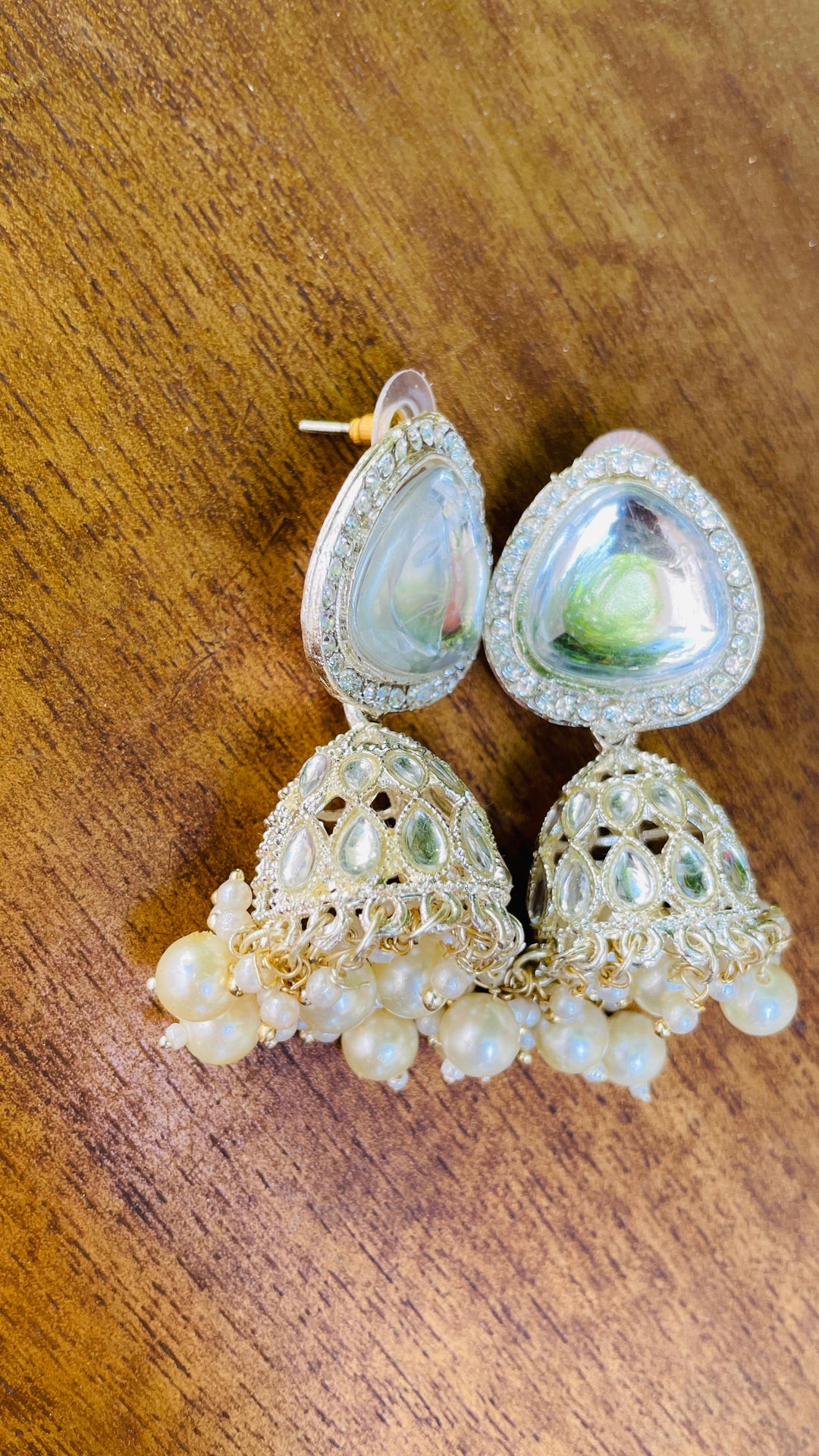 Shayma Jhumka with Pearl Drops Earrings |Inaayat by Divya Taimni